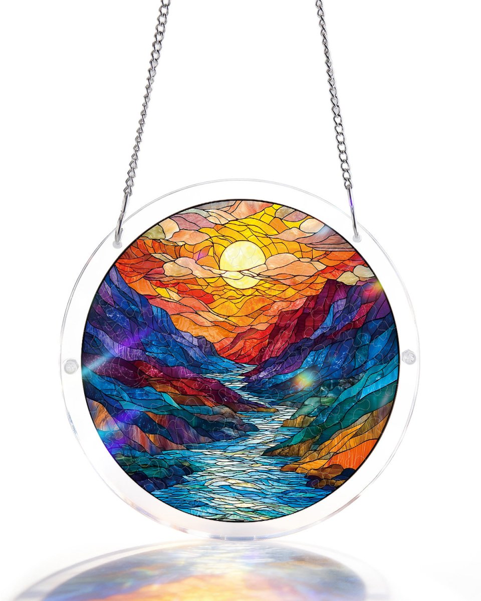 Attrape-soleil en acrylique - Lune de montagne glacée