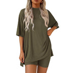 Oversized Top & Biker Shorts Lounge Set