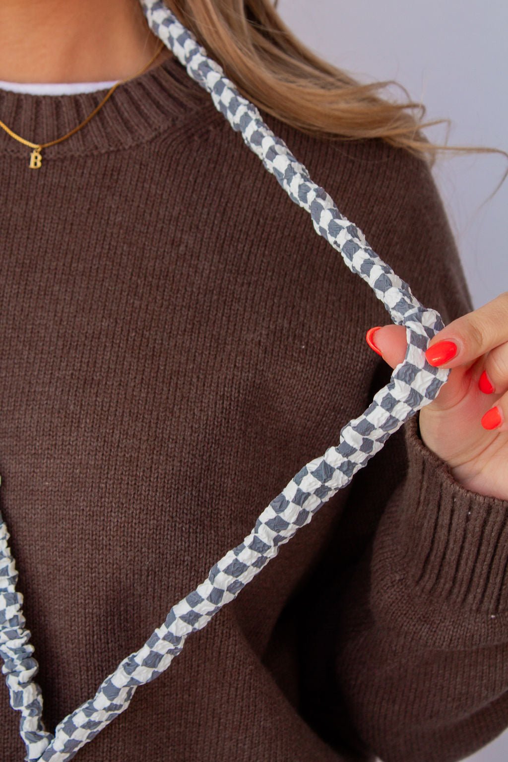 Andi x Rad Rev Grey Checkered Lanyard