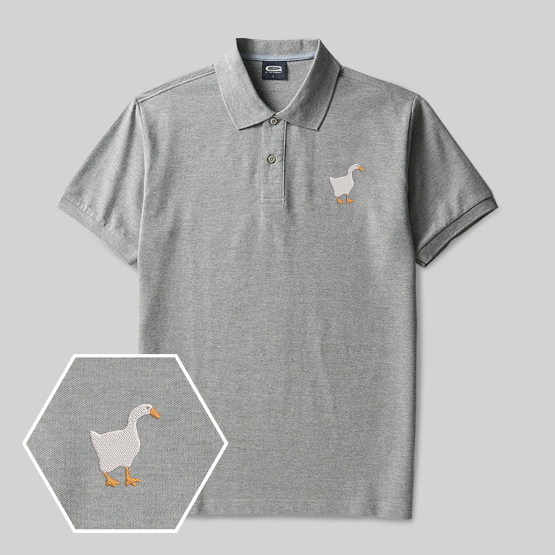 Goose Geek Embroidered Polo Shirt