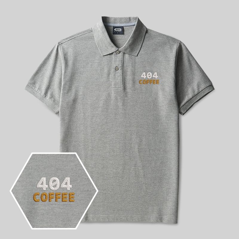 404 Coffee Geek Embroidered Polo Shirt