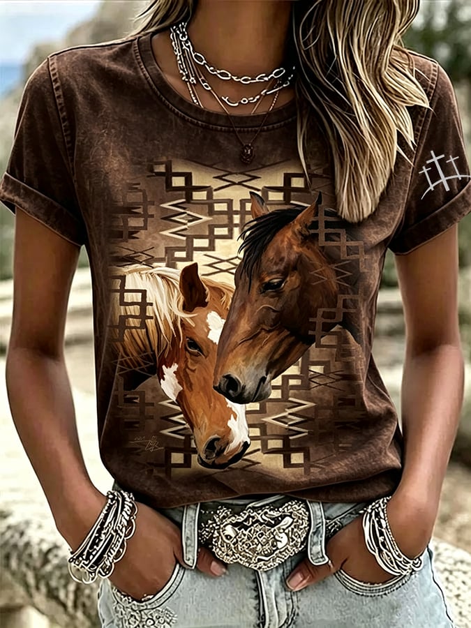 Women's Casual Print Short-Sleeve T-Shirt