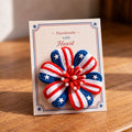 American Flag Floral Handmade Brooch