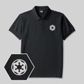 Premium Sci-Fi Embroidered Black Polo Shirt | Galactic Emblem Geek Apparel (M-5XL)