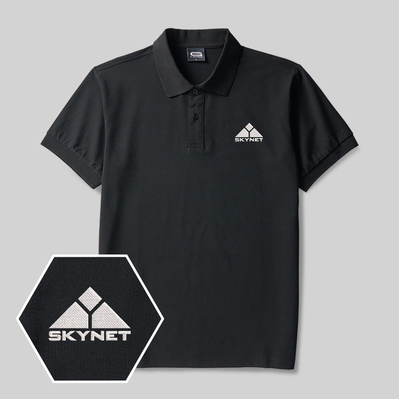 Geek Skynet Embroidered Polo Shirt