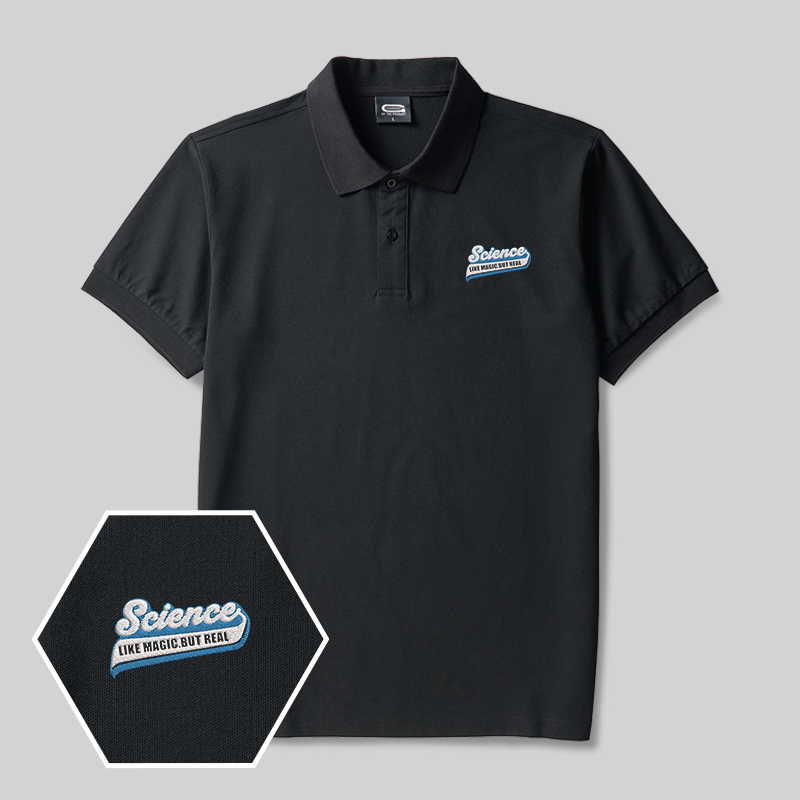 Science Like Magic Geek Embroidered Polo Shirt