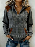 Women'S Casual Color-Blocked Pullover Sweatshirt