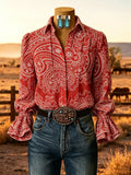 Women's Vintage Western Floral Shirt