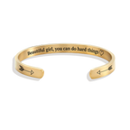 Beautiful Girl You Can Do Hard Things Cuff Bracelet