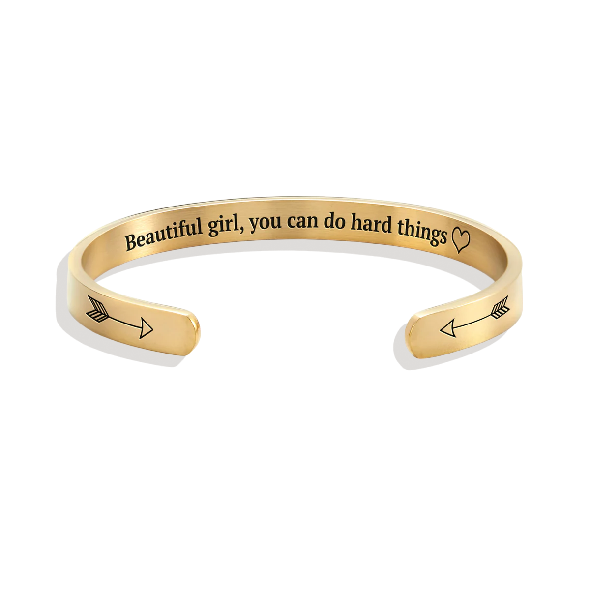 Beautiful Girl You Can Do Hard Things Cuff Bracelet