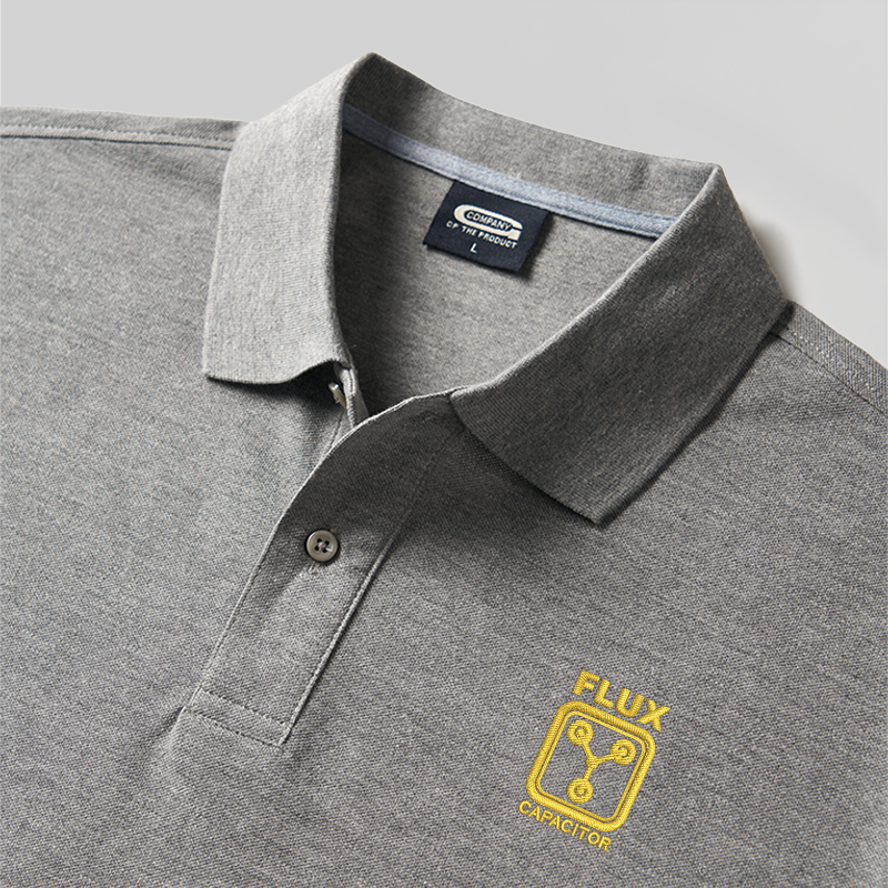 Flux Capacitor Emblem Geek Embroidered Polo Shirt