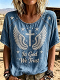 Western-Style Faith Print Women's Top