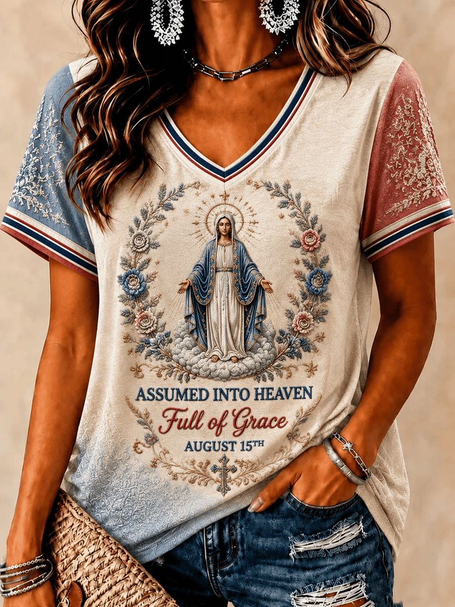 Damen T-Shirt mit Mariä Himmelfahrt Print