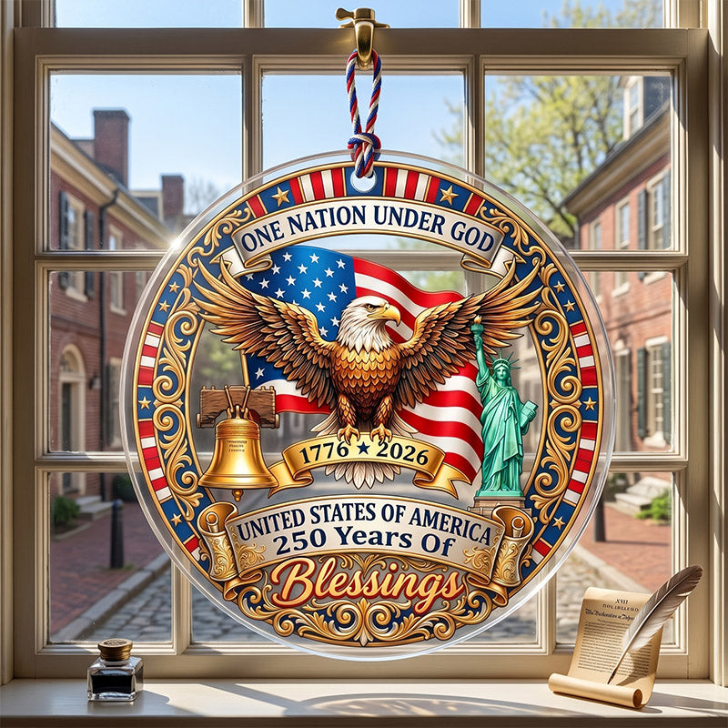 Adorno de acrílico «250.º aniversario de Estados Unidos» — tema patriótico, 1776–2026