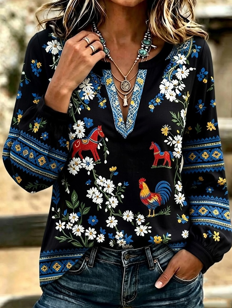 Top estampado floral para mujer