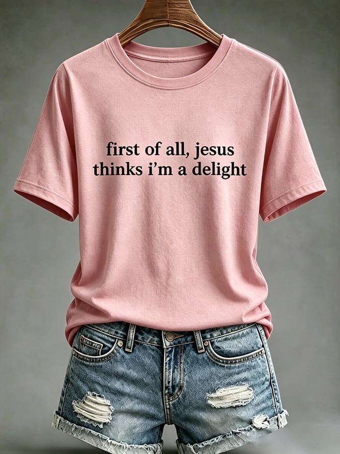 Parte superior estampada de fe con cruz para mujer: «Jesús, el camino, la verdad y la vida»