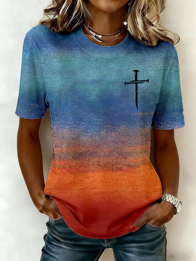 Damen T-Shirt mit Glaubens-Aufdruck