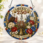 America 250 Acrylic Puzzle Hanging Ornament – 1776–2026 Patriotic Suncatcher Decor