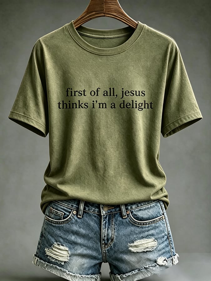 Parte superior estampada de fe con cruz para mujer: «Jesús, el camino, la verdad y la vida»