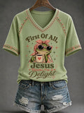 Damen-T-Shirt mit Faith-Print