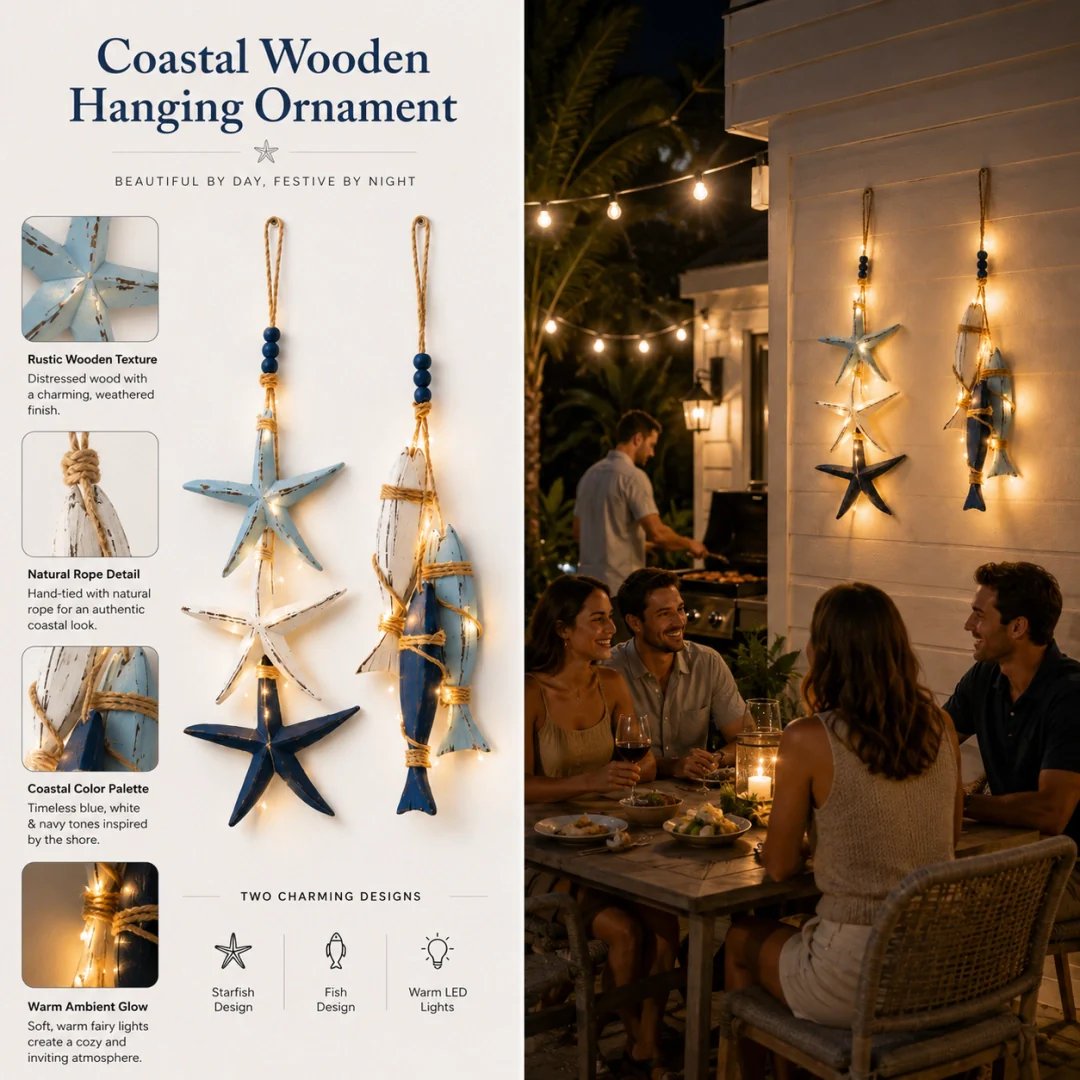 Lumières de suspension décoratives en bois de plage