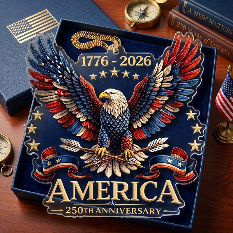 Adorno de acrílico «250.º aniversario de Estados Unidos» — tema patriótico, 1776–2026
