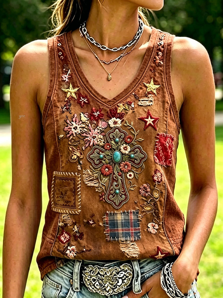 Women'S Western Style Faith Sleeveless T-Shirt