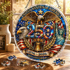 USA 250th Anniversary Acrylic Puzzle Hanging Ornament – 1776–2026 Patriotic Eagle Window Decor
