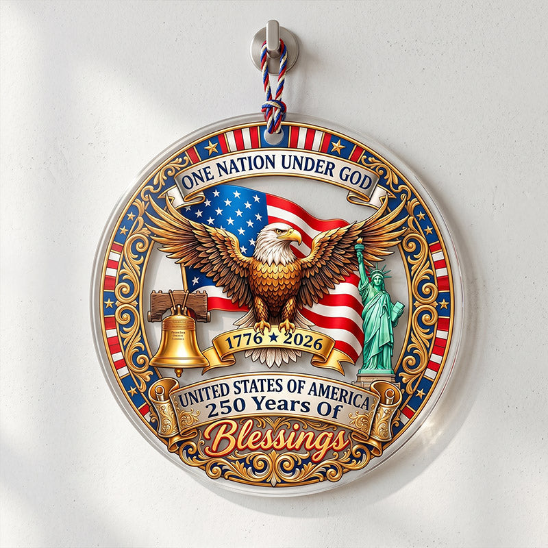 Adorno de acrílico «250.º aniversario de Estados Unidos» — tema patriótico, 1776–2026