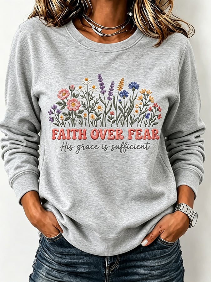 Parte superior con estampado de fe para mujer