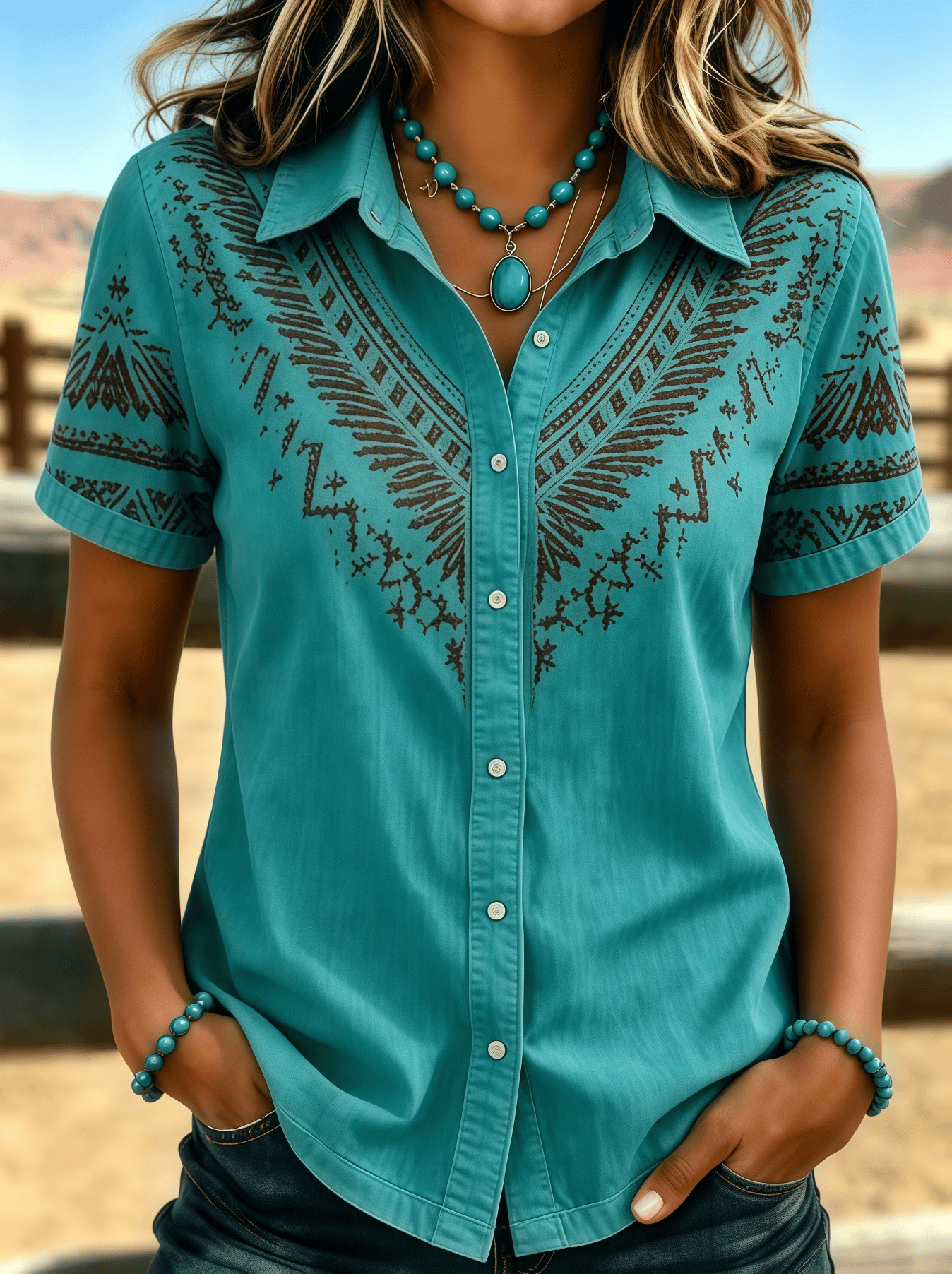 Woman's Western style Printed shirt