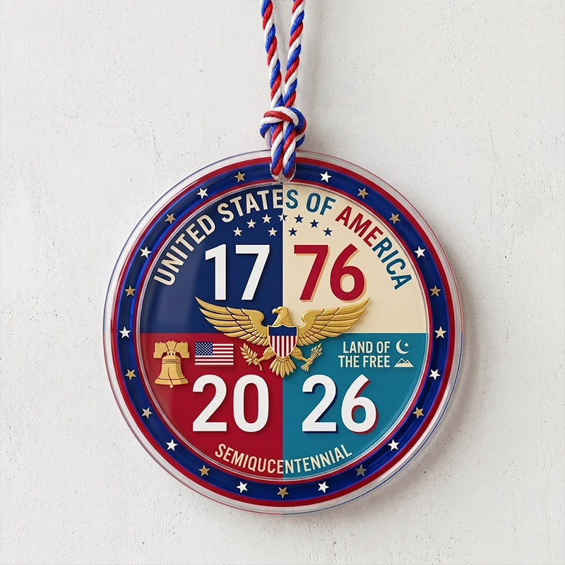 Adorno de acrílico «250.º aniversario de Estados Unidos» — tema patriótico, 1776–2026