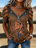 Women's Western Faith Print Casual Top