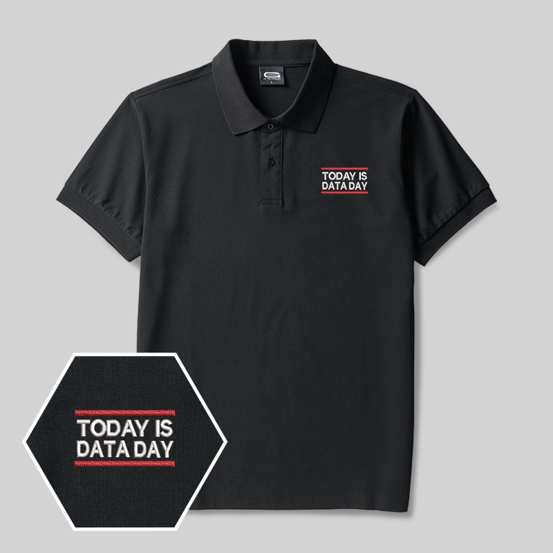 Today Is Data Day besticktes Polo-Shirt