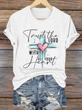 Damen lässiges T-Shirt mit kurzem Arm „Trust The Lord With All Your Heart“