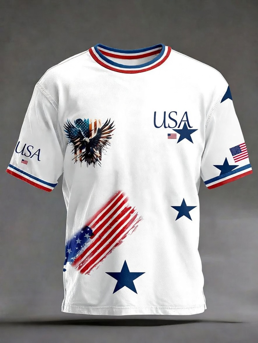 Men's America 250th Anniversary Art Print Casual T-Shirt
