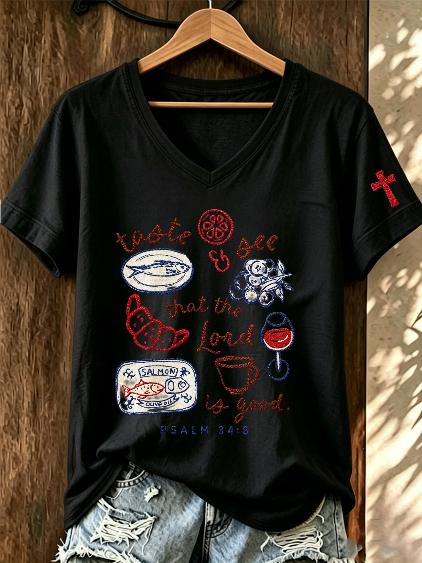 Top casual de mujer con estampado de fe