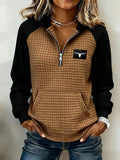 Women's Casual Zipper Pullover Sweatshirt