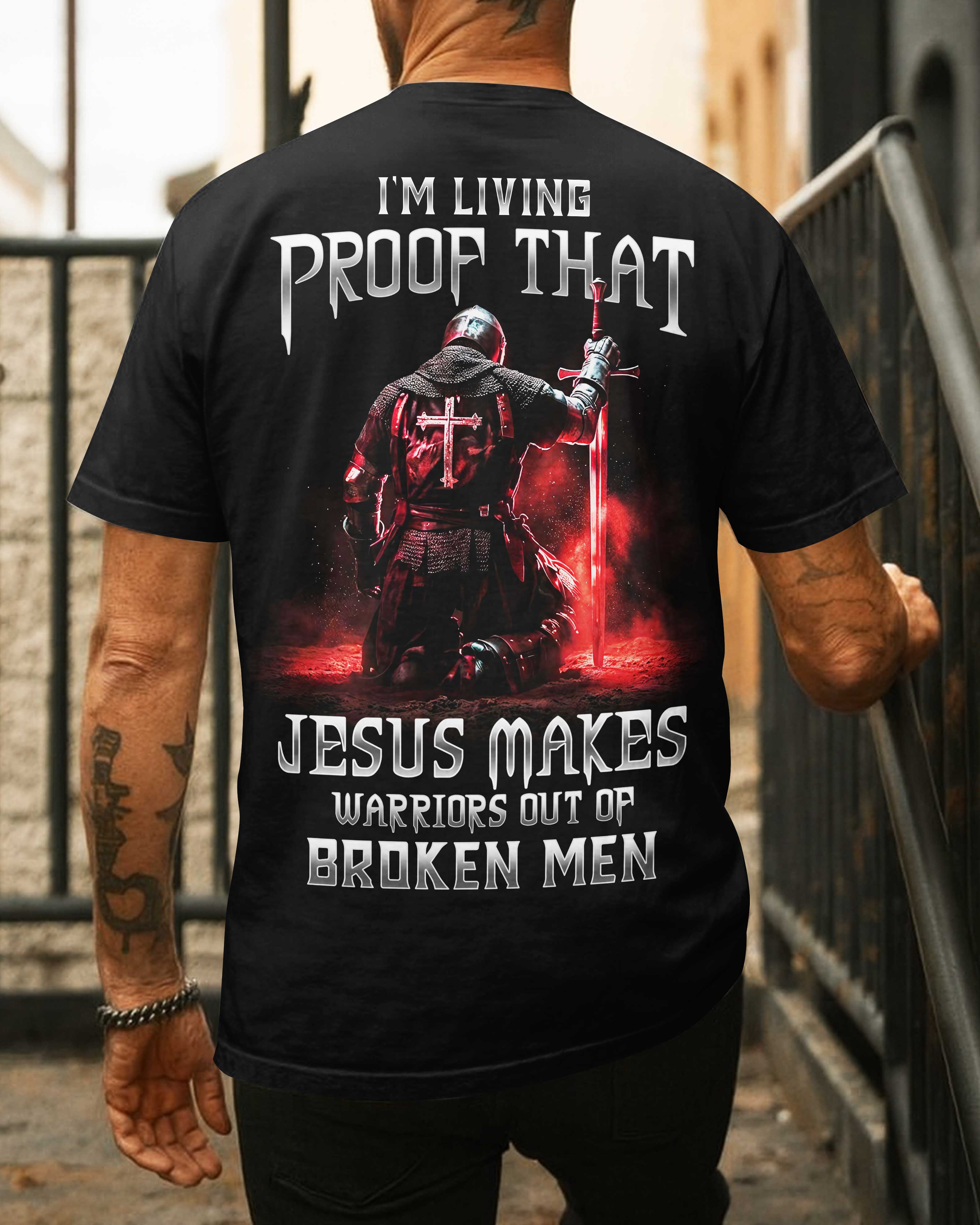 T-shirt Jésus fait des guerriers avec des hommes brisés