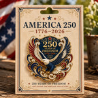 America 250 Eagle Brooch Pin – 1776–2026 Patriotic Commemorative Badge