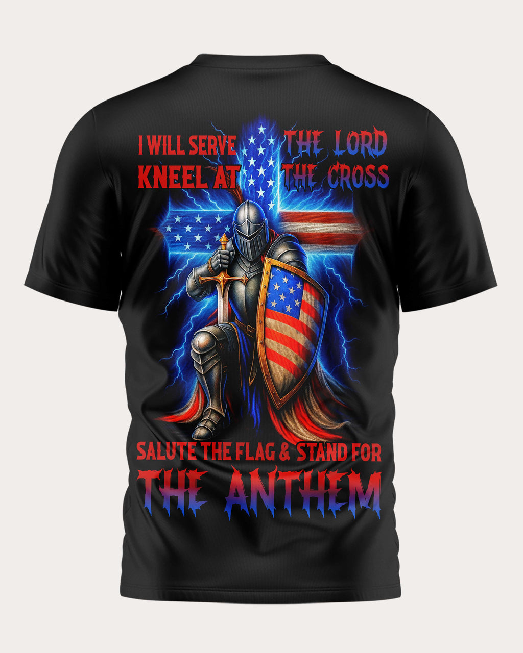 I Will Serve The Lord Allover Print T-Shirt