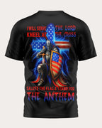 I Will Serve The Lord Allover Print T-Shirt