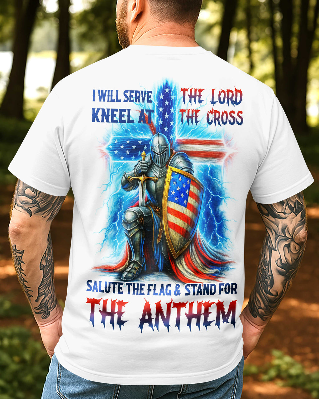 I Will Serve The Lord Allover Print T-Shirt