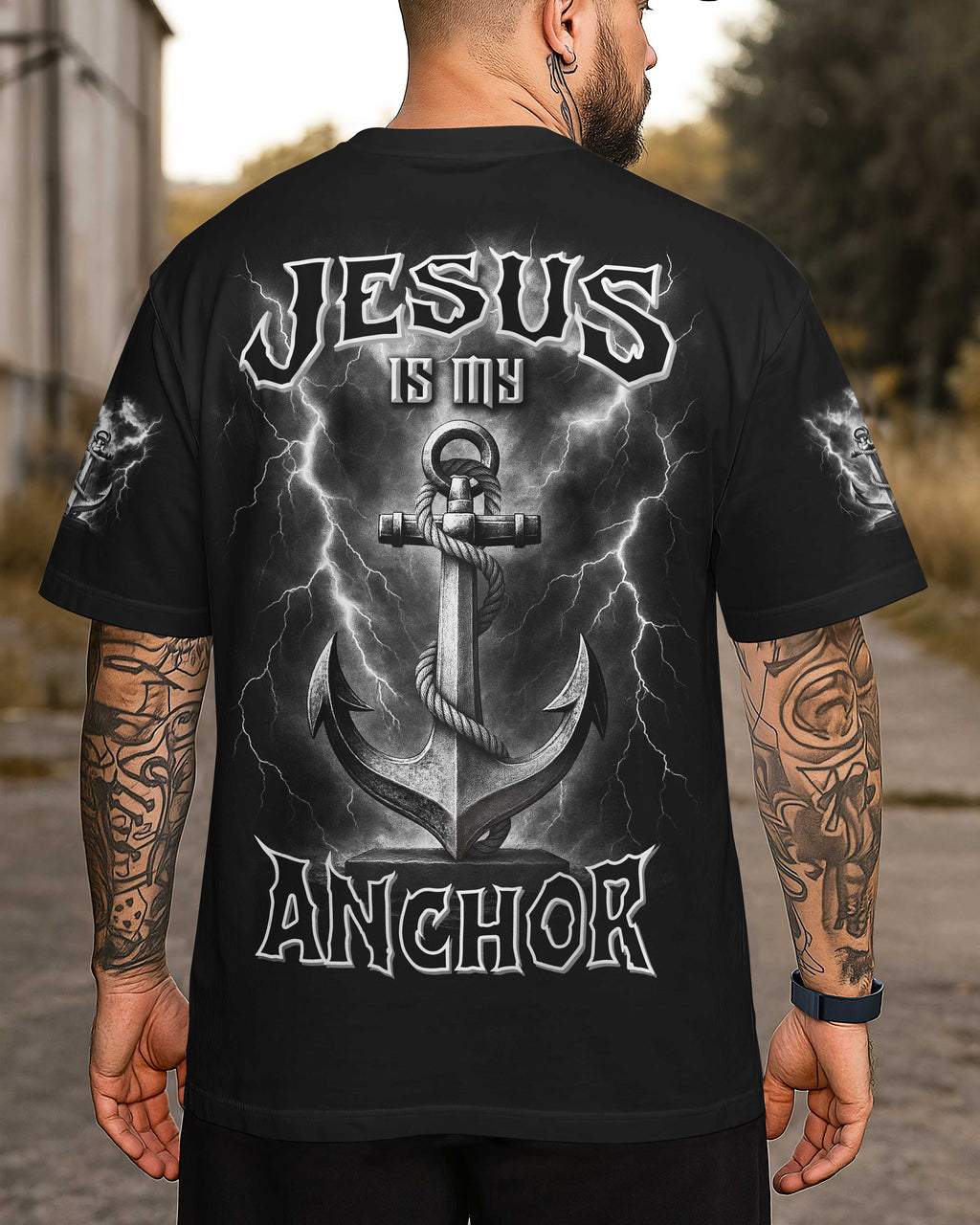 Jesus Ist Mein Anker Allover-Print T-Shirt