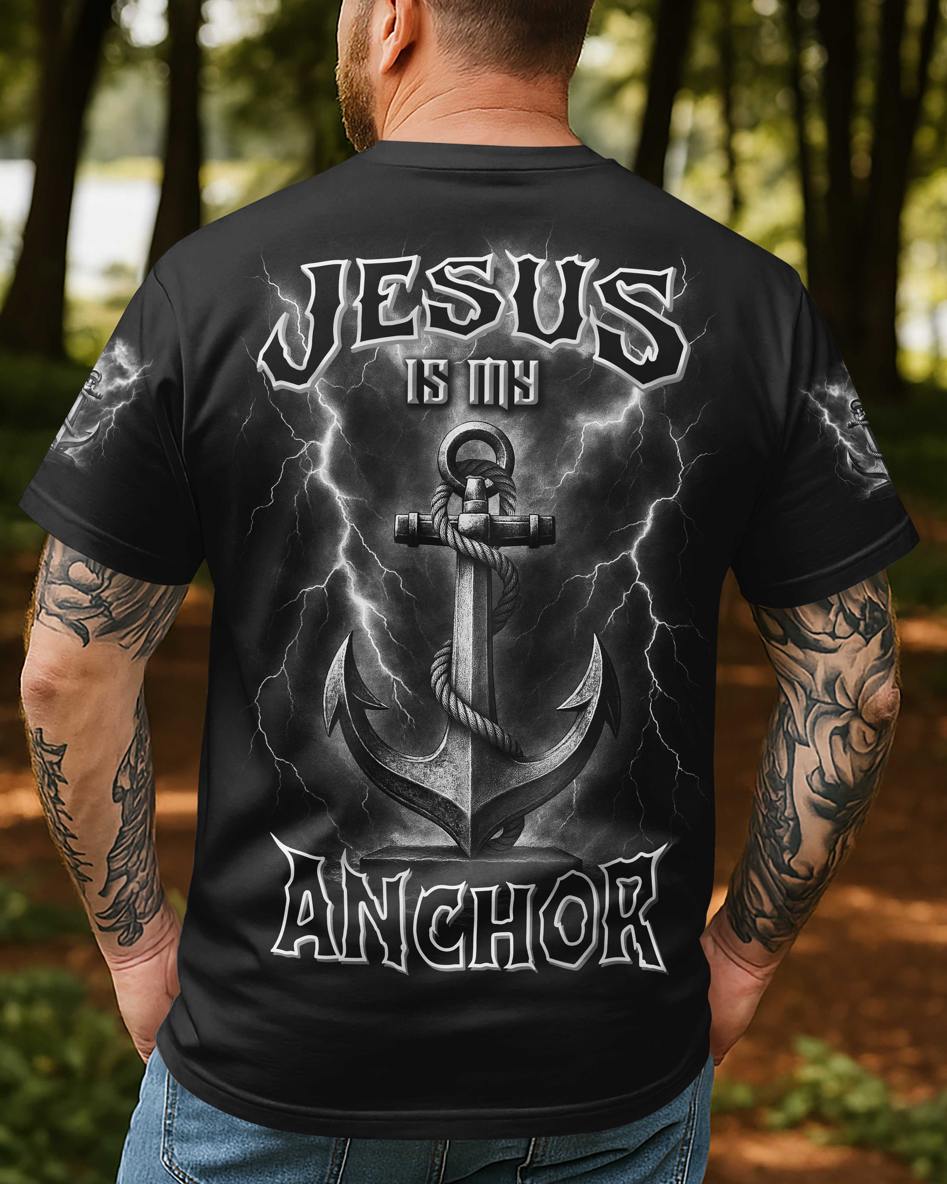 Jesus Ist Mein Anker Allover-Print T-Shirt