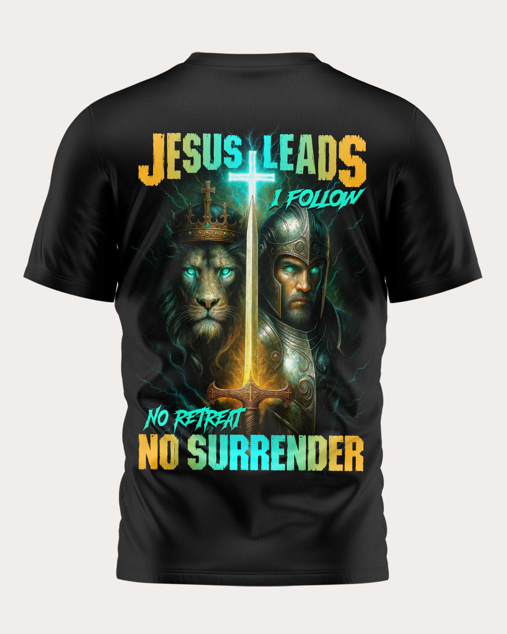 Jesus führt, ich folge überall bedrucktes T-Shirt