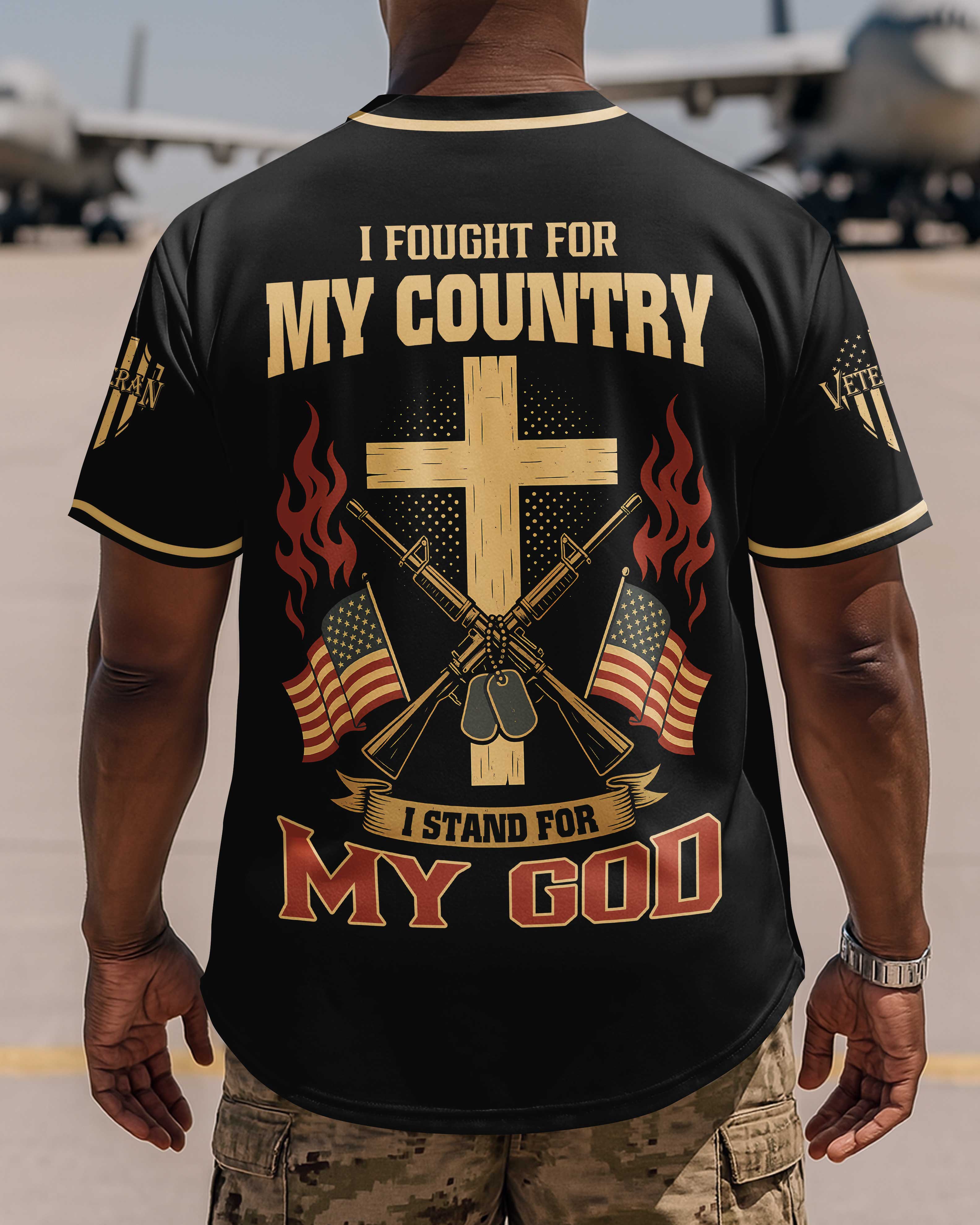 T-shirt Je me suis battu pour mon pays, je me bats pour mon Dieu