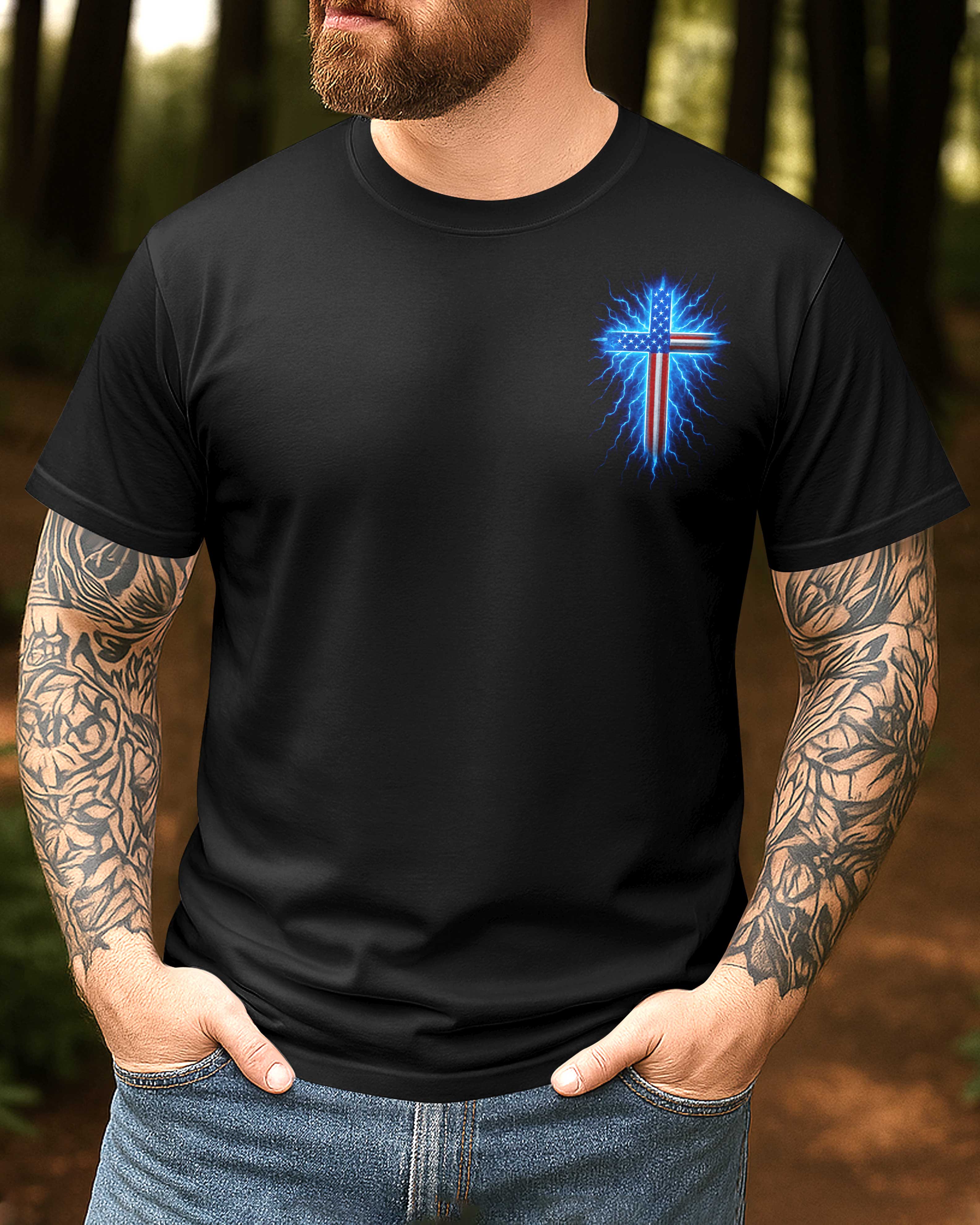I Will Serve The Lord Allover Print T-Shirt