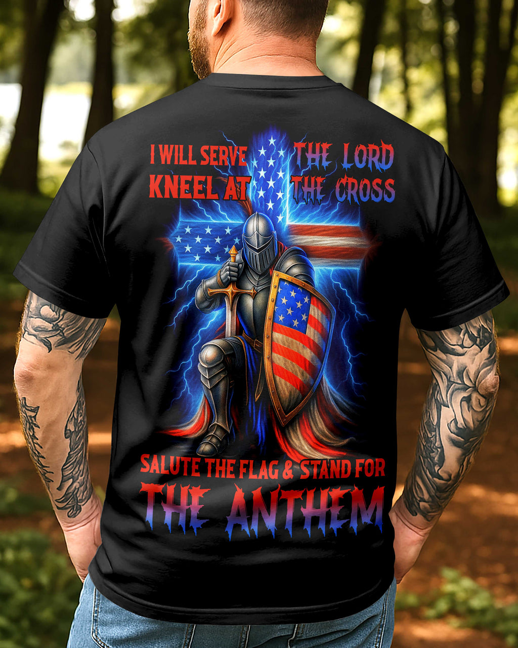 I Will Serve The Lord Allover Print T-Shirt