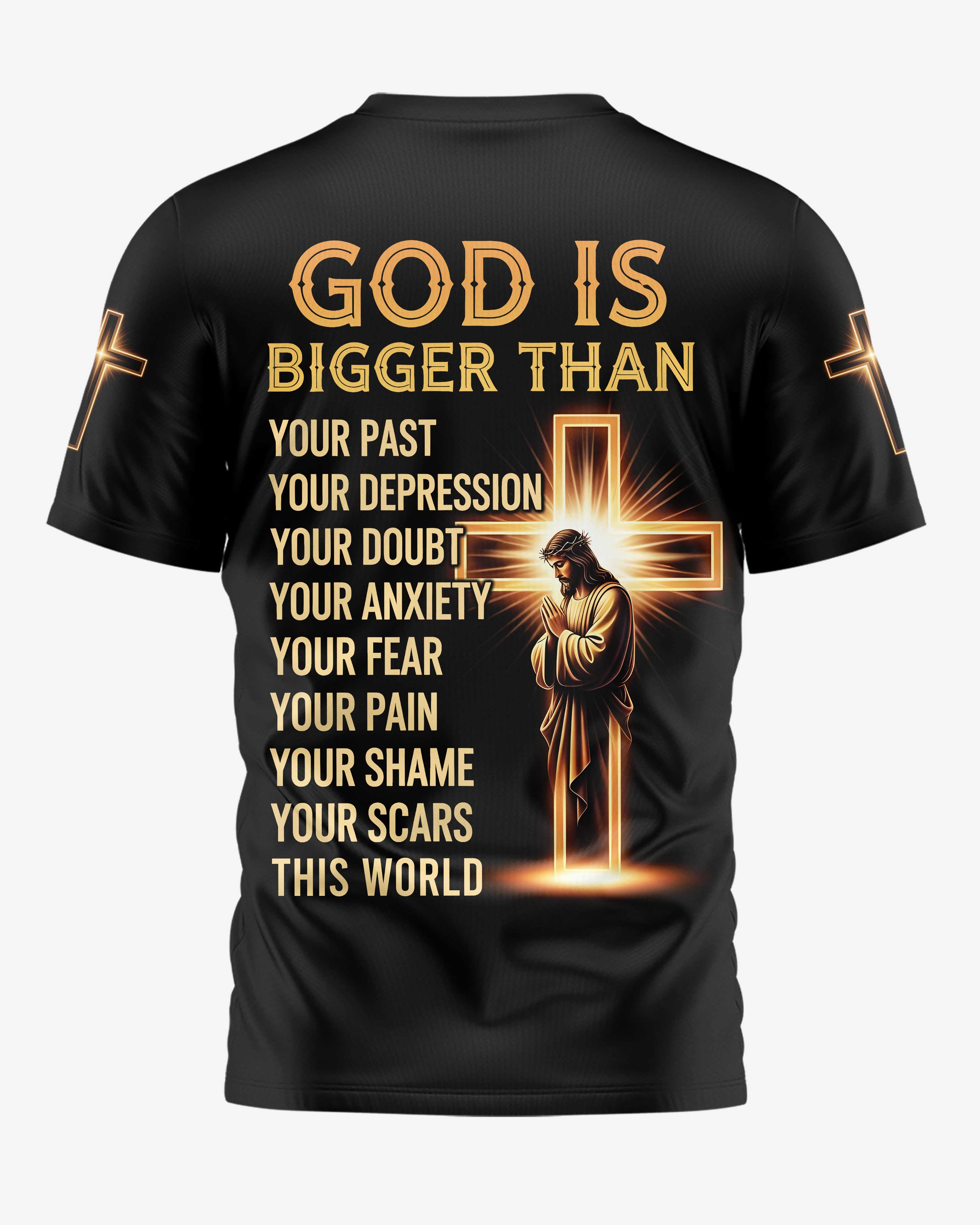 Gott ist größer als alles All-Over-Print T-Shirt